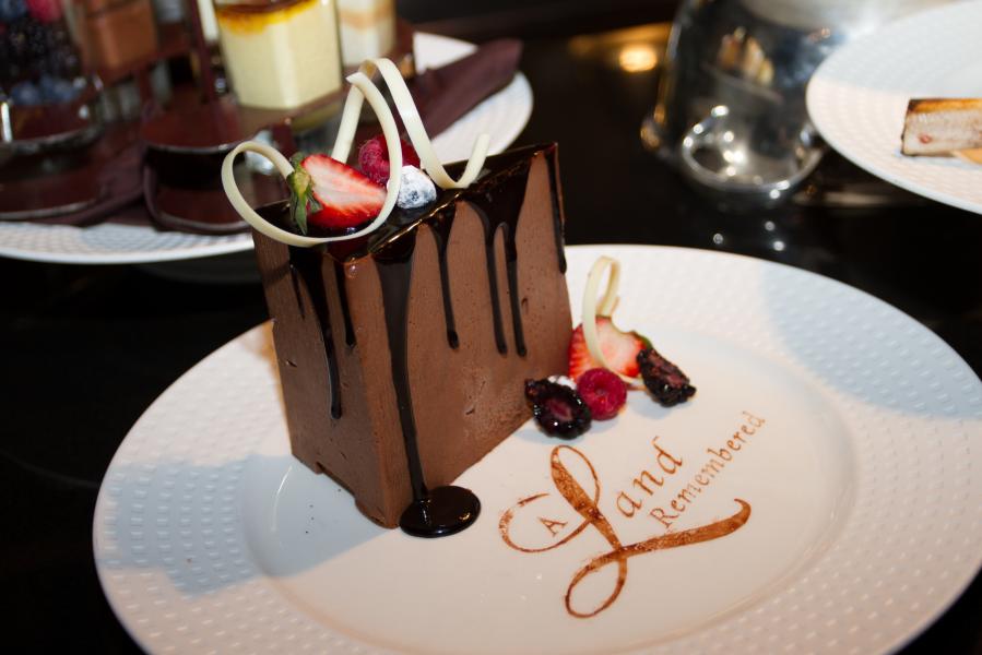 The unforgettable chocolate mousse cake at A Land Remembered.